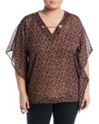 Flutter-sleeve Chain-neck Tunic,