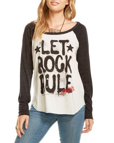 Let Rock Rule Typographic Baseball Top