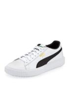 Men's Breaker Leather Sneakers, White/black
