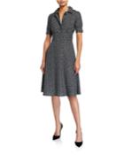 Emery Cap-sleeve Collared Fit-and-flare Dress