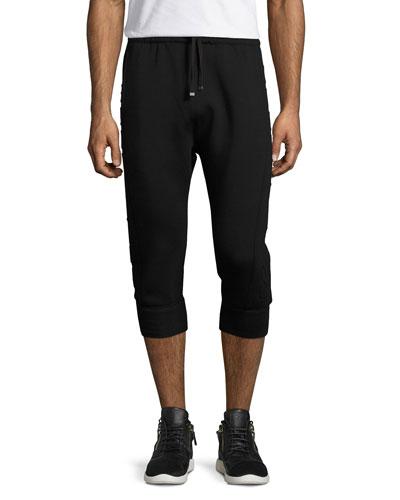 3d Logo Cropped Jogger Pants, Black
