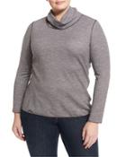 Striped Turtleneck Sweater, Truffle,