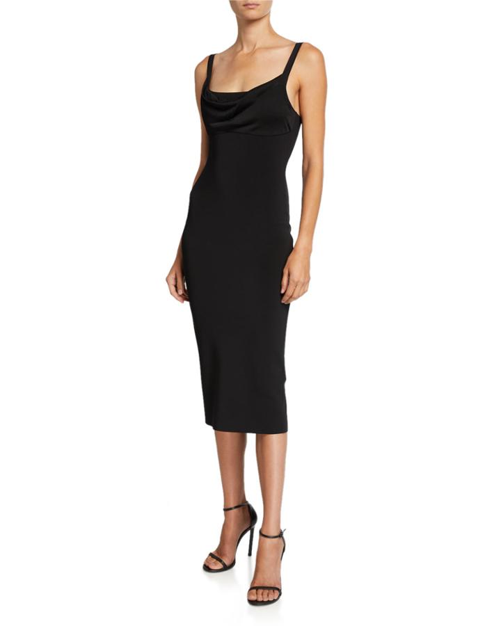 Glossed Cowl-neck Tank Dress