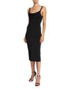 Glossed Cowl-neck Tank Dress