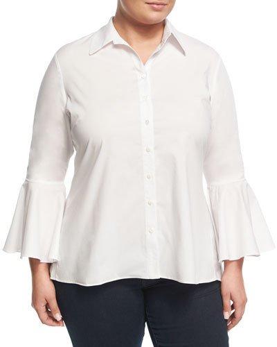 Bell-sleeve Poplin Tunic,