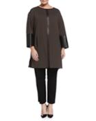 Lafayette 148 New York Plus Relaxed Long Jacket, Granite, Women's,