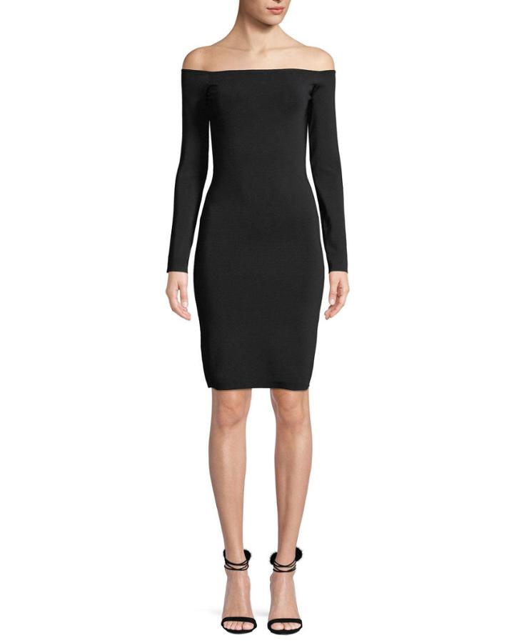 Omorose Off-shoulder Long-sleeve Dress