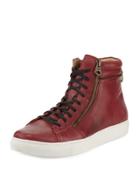 Remsen Leather High-top Sneaker, Oxblood/black/white