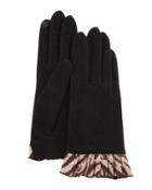 Cashmere-blend Gloves W/pleats