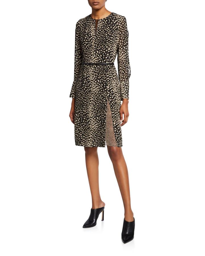 Animal-print Asymmetric-hem Dress