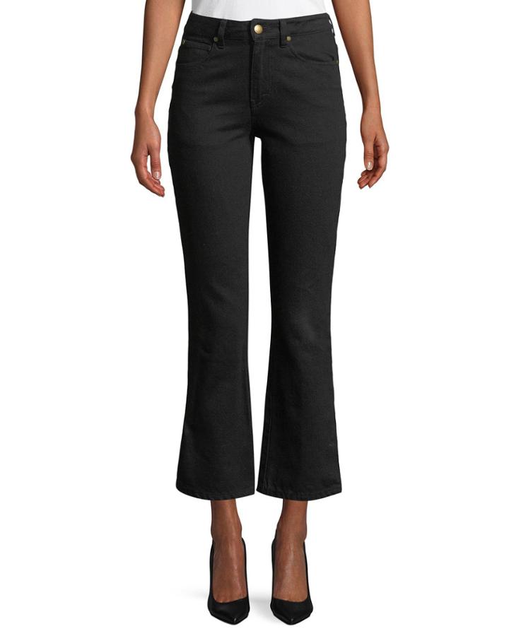 High-waist Boot-cut Cropped Jeans