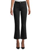 High-waist Boot-cut Cropped Jeans