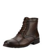 Design Leather Lace-up Boot, Brown