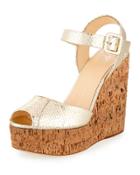 Roz Snake-embossed Wedge