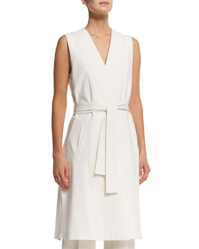 Sleeveless Side-slit Wrap Vest