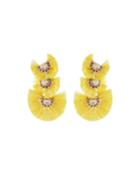 Triple-drop Fringe Earrings, Yellow