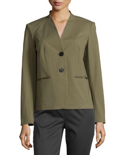 Lilith Two-button Blazer Jacket, Kale