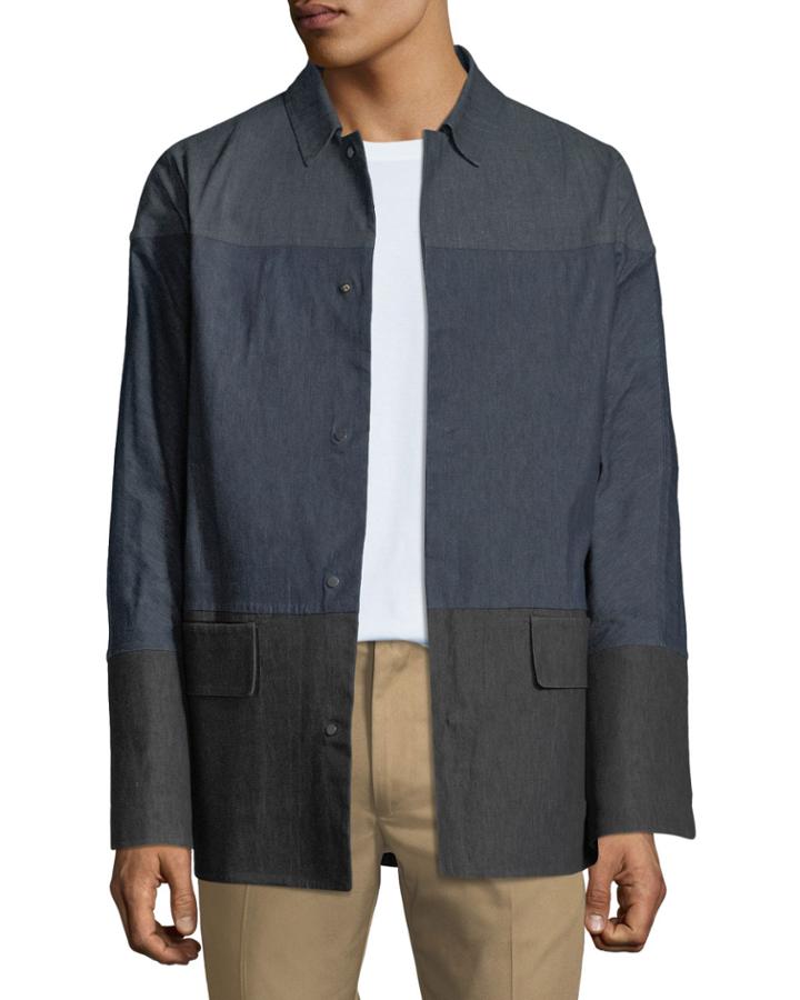 Men's Colorblocked Chambray