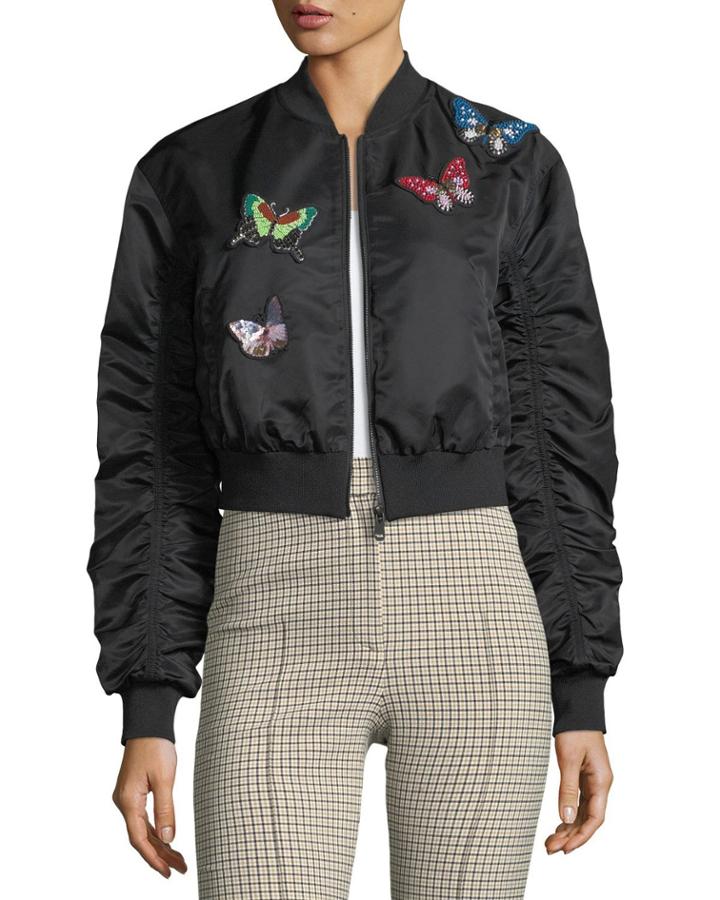 Prince Butterfly Satin Bomber Jacket