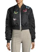 Prince Butterfly Satin Bomber Jacket