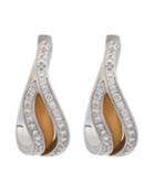 18k Two-tone Gold & Diamond Wavy Earrings