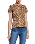 Leopard-print Crewneck Short-sleeve Tee