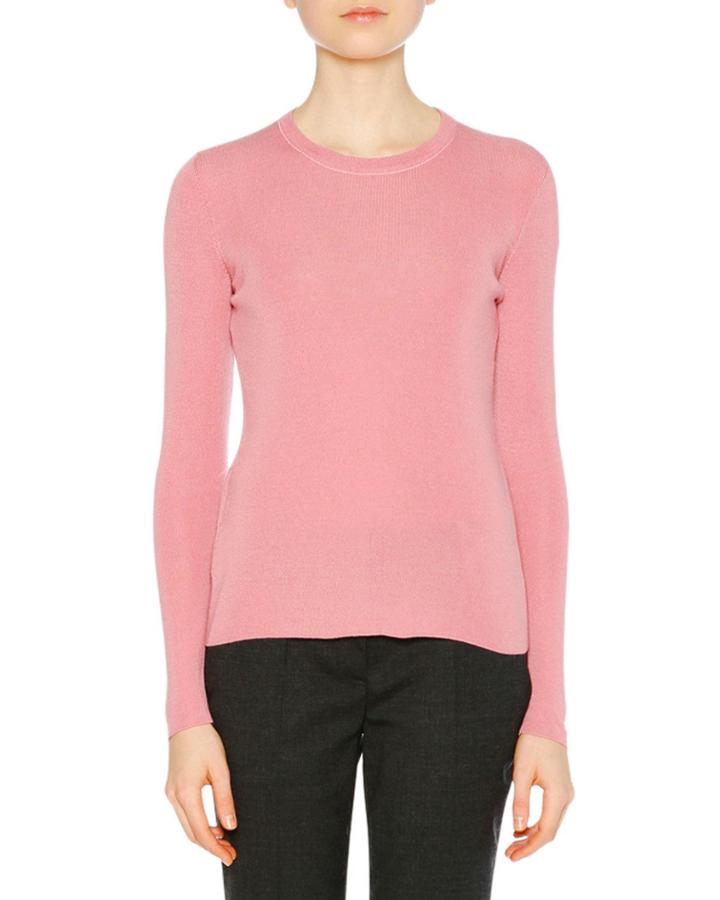 Long-sleeve Cashmere-silk Knit