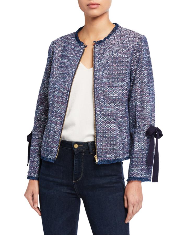 Zip Front Boucle Jacket