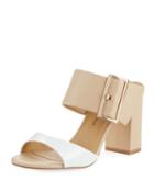 Brette Chunky-heel Leather Slide