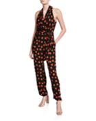Pierre Floral Wrap-front Jumpsuit
