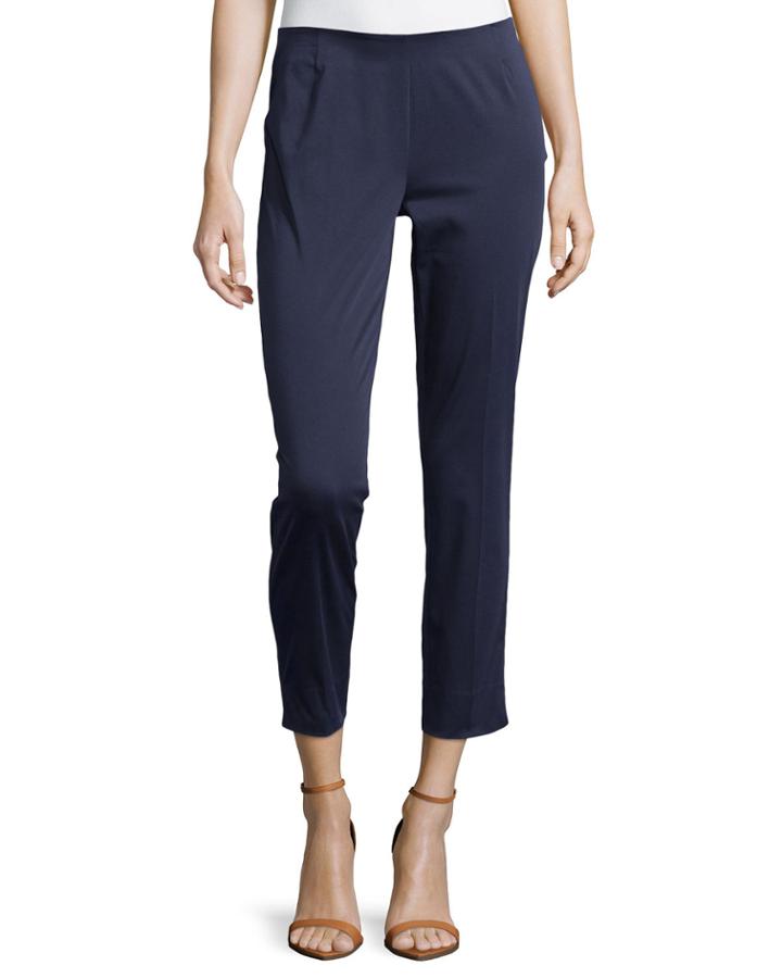 Side-zip Ankle Pants, Black