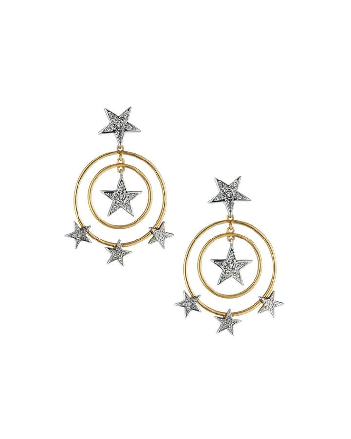 Star & Circular Drop Earrings