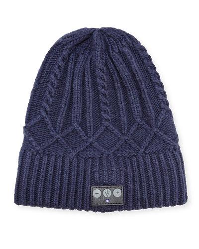 Cashmere Cable-knit Bluetooth Beanie W/ Built-in Headset