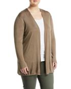 Ribbed Open-front Cardigan,