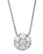 Neiman Marcus Diamonds Diamond Flower Pendant Necklace, 2.5tcw, Women's, White