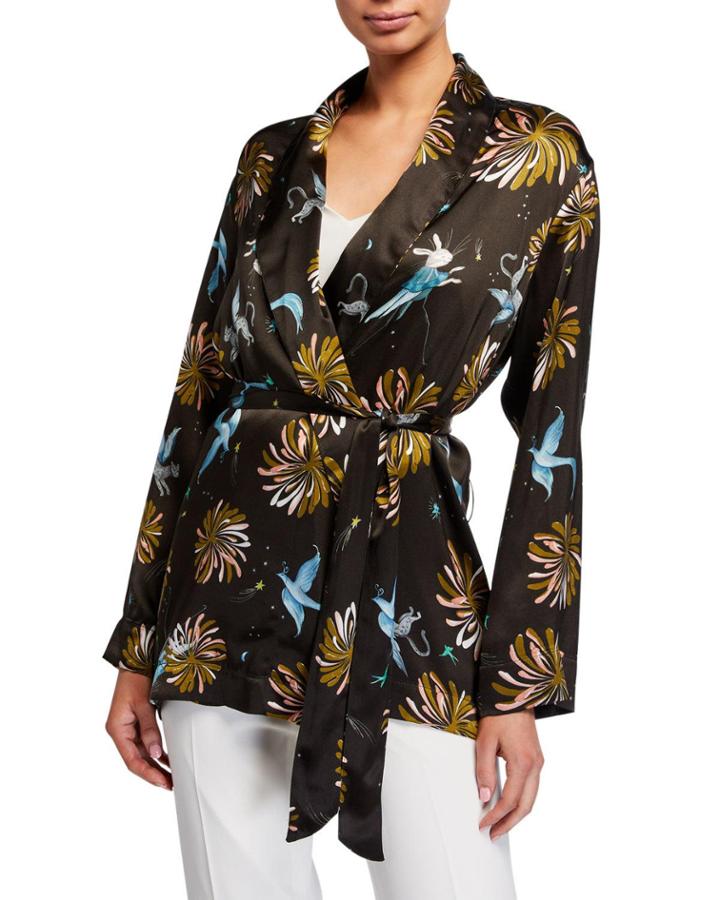Fiaba Printed Long-sleeve Kimono