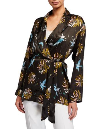Fiaba Printed Long-sleeve Kimono