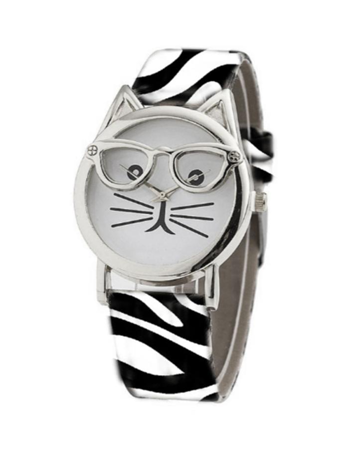 28mm Cat In Glasses Watch W/