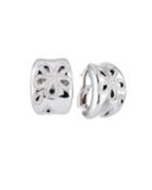 18k White Gold Fantasia Diamond Daisy Hoop Earrings