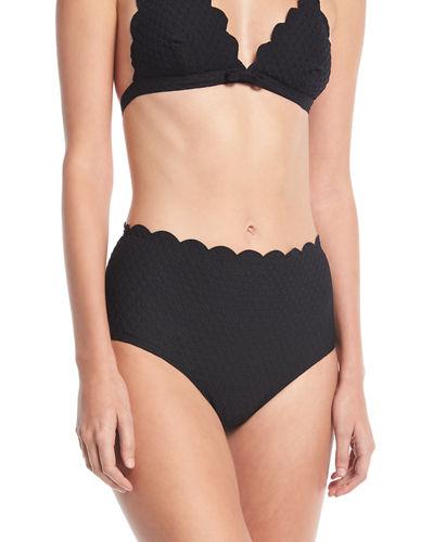 Textured Dot High-waist Bikini Bottom