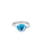 Estate 18k White Gold Mediterranean Eden Blue Topaz Ring,