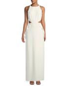 Sleeveless Ruffle Gown W/ Cutout