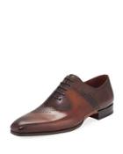 Matthew Perforated Calf Leather Oxford, Brown