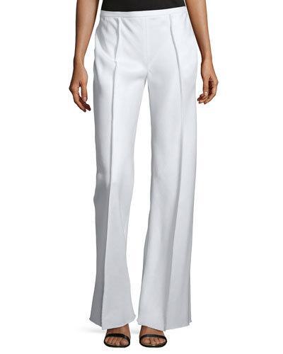 Appel Seamed Wide-leg Pants, Rose Cream