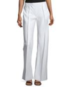 Appel Seamed Wide-leg Pants, Rose Cream