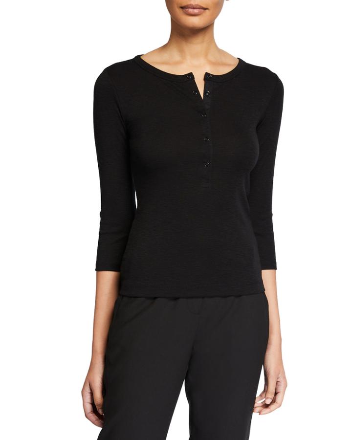 3/4-sleeve Henley Top