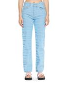 Tulle-trim Denim Jeans