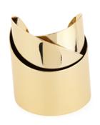 Golden Metal Geometric Ribbon Cuff