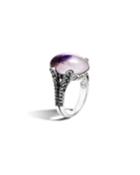 Classic Chain Silver Celestial Orb Amethyst Doublet Ring,
