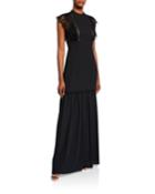 Lace Panel A-line Dress